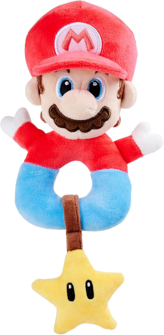 My Mario Baby Activity Grabber with Rattle – 6-Inch Plush Grasp Toy with Crackling Star for Infants & Newborns