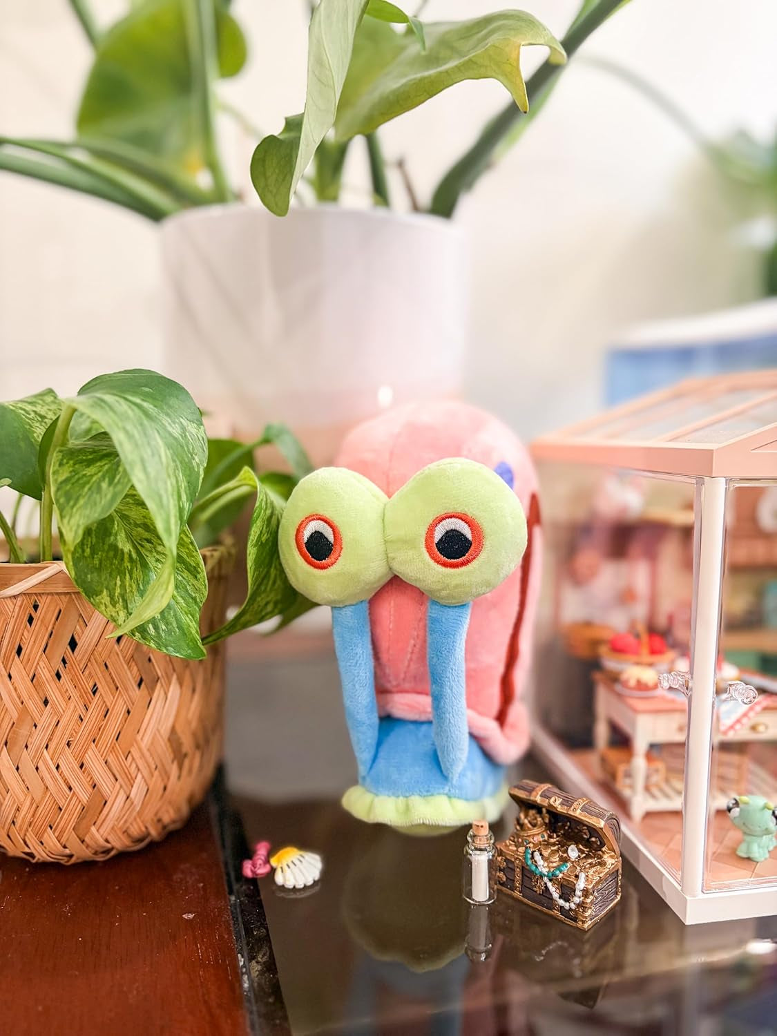 Gary the Snail Stickie in 6", Magnetic and Soft Spongebob Squarepants Collectible Gary the Snail Plush - Cute Spongebob Toys Collection