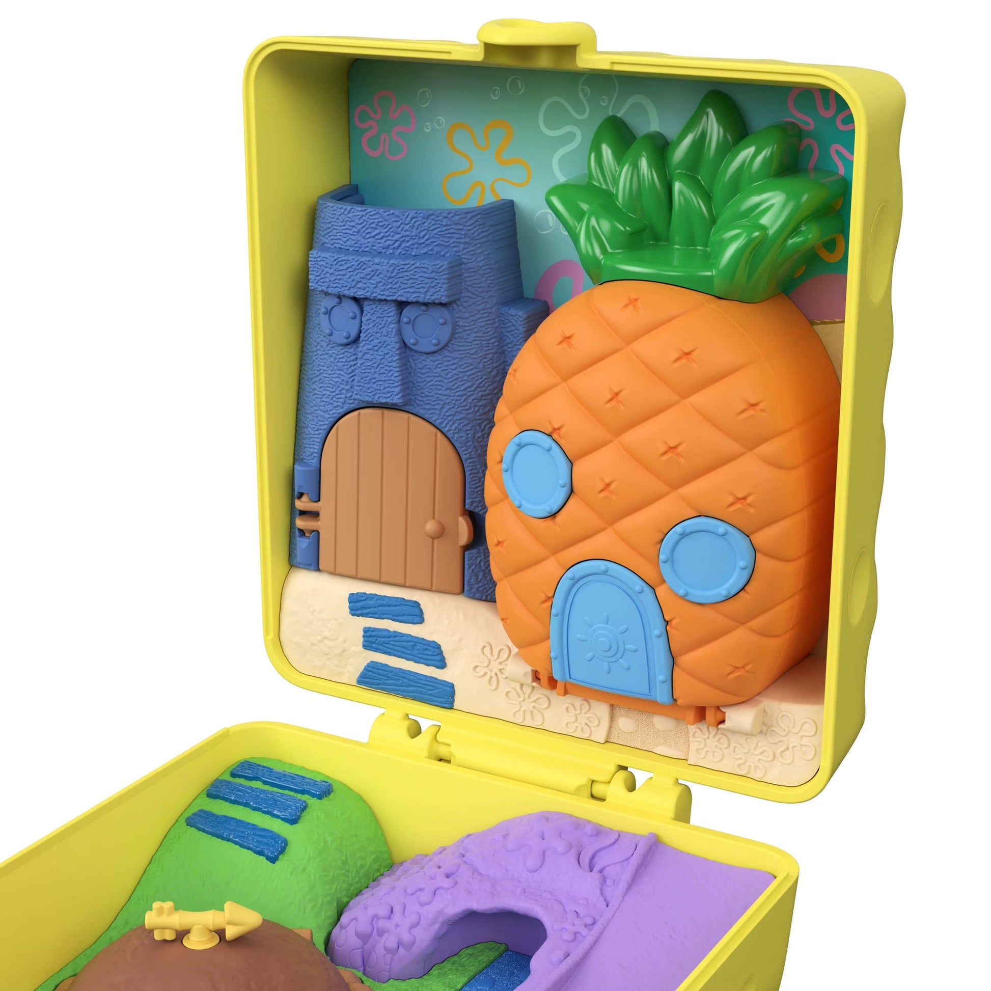 Micro Dolls and Playset, Spongebob Partnership Compact with Patrick Doll, 7 Accessories
