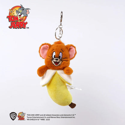 Hot 10Cm Fun Banana Shape and Adorable Ice Cream Shaped Cartoon Tom and Jerry Plush Keychain