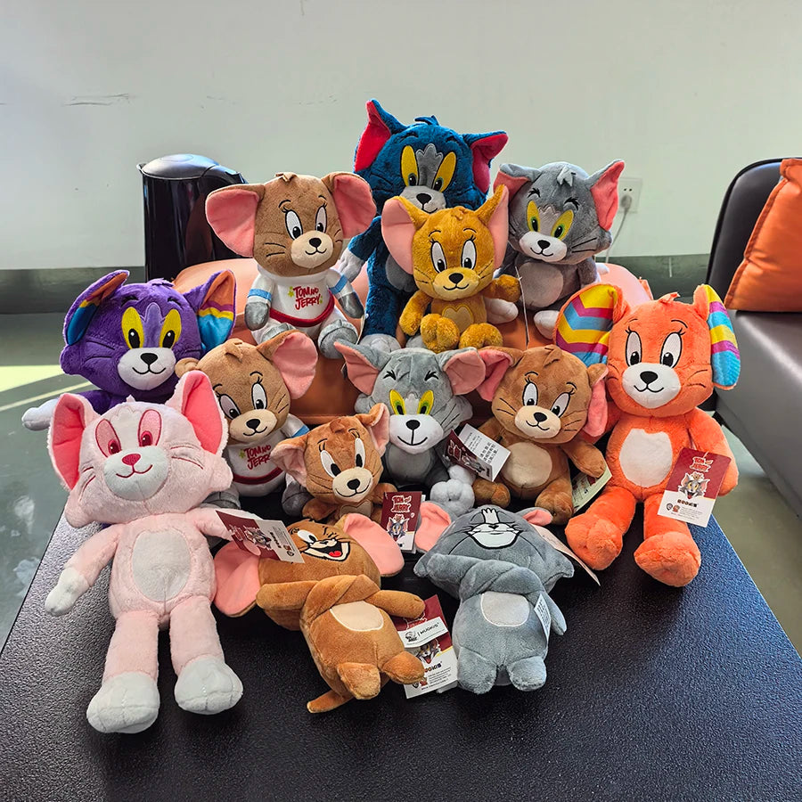 Anime Tom and Jerry Plush Toy Cartoon Movie Figures Cat Mouse Cute Plushies Stuffed Animal Doll Toys for Kids Gift Free Shipping