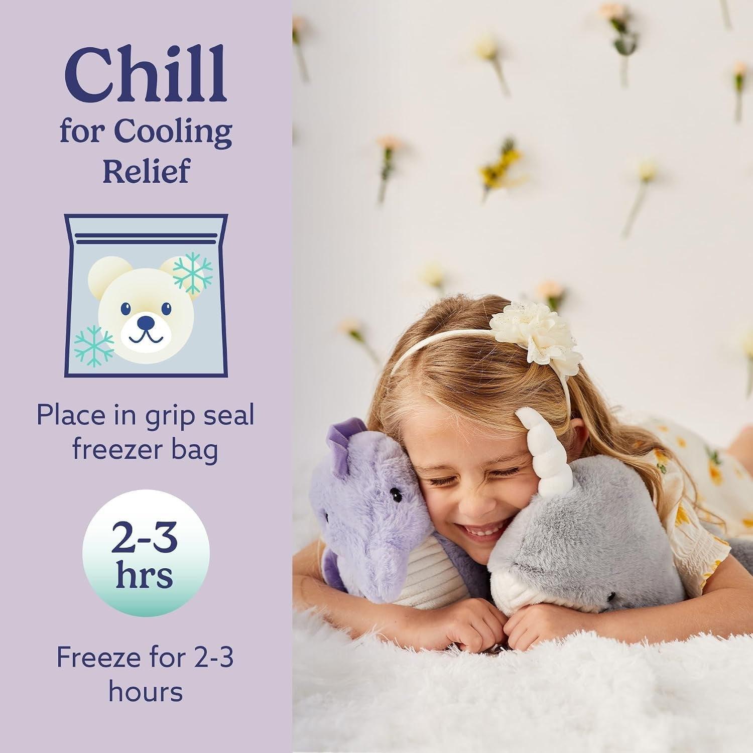 Microwavable & Weighted Stuffed Animals, Narwhal - Heated Stuffed Animal Plushie for Warmth & Comfort - Cute Soft Plush Toys for Adults & Children (Boys, Girls, Babies & Toddlers)