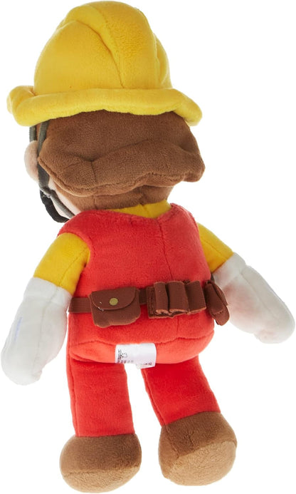 1731 Super Mario Maker 2 - Builder Mario Plush, 9.5", Yellow