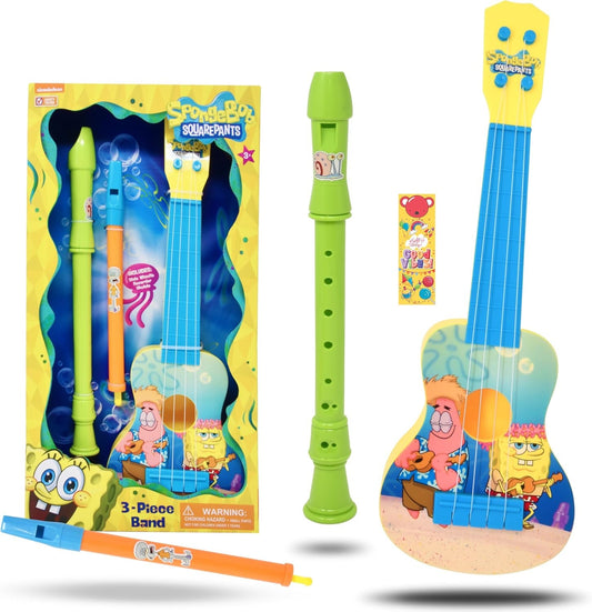 Kids Guitar Instruments, 16 Inch Play Ukulele Musical Flute My First Music Instrument Toy Set with Bookmark for Children