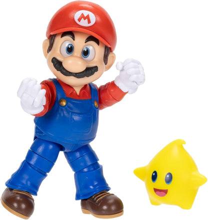 The Super Mario Galaxy Movie 5” Action Figures Series 1 – Mario Figure with Yellow Glow-In-The Dark Luma Star Accessory - Premium Details 22 Points of Articulation