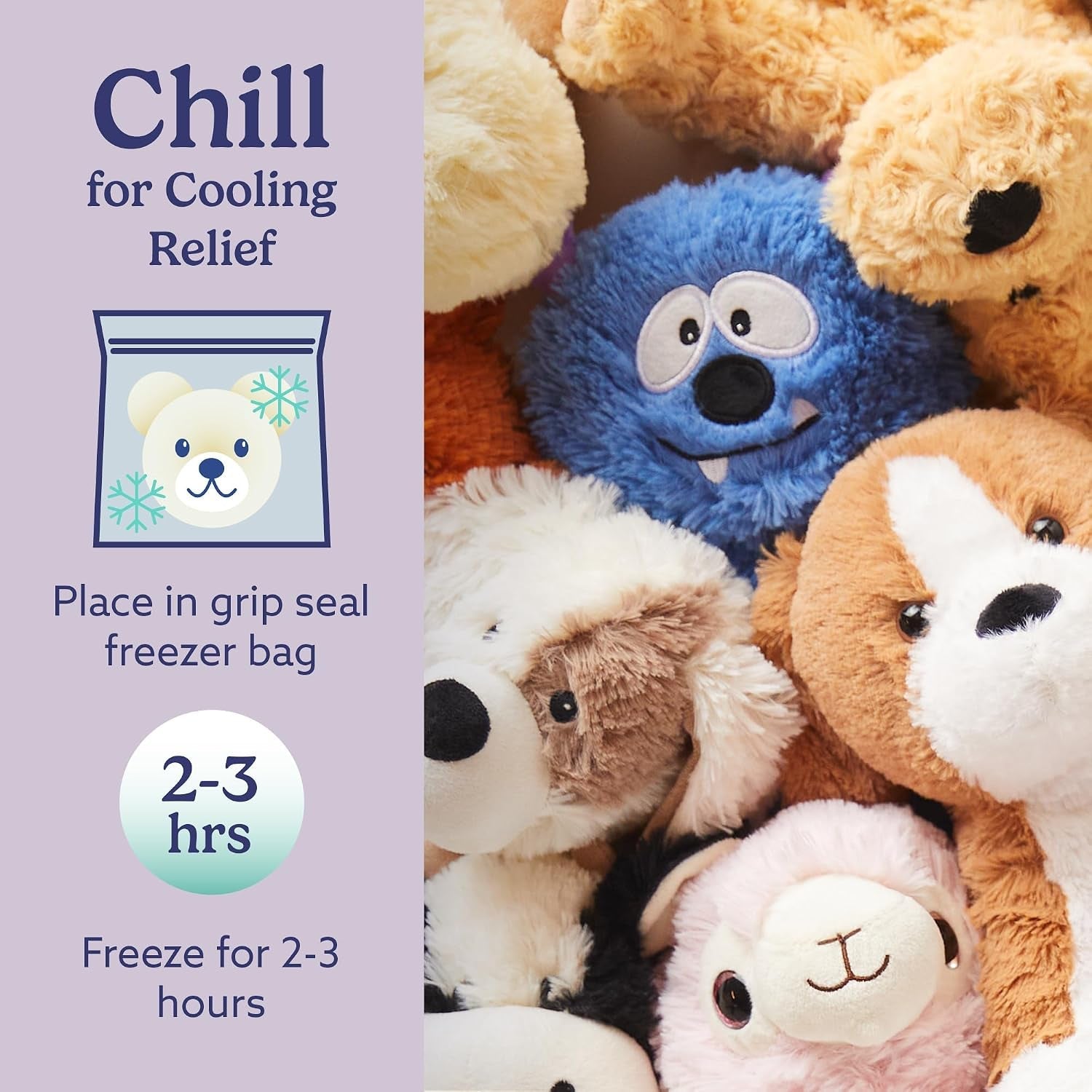 Microwavable & Weighted Stuffed Animals, Blue Monster - Heat & Chill Therapy Animal Heating Pad - Hugging Comfort Weighted Plushies for Adults & Children (Boys, Girls, Babies & Toddlers)