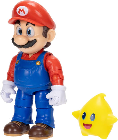 The Super Mario Galaxy Movie 5” Action Figures Series 1 – Mario Figure with Yellow Glow-In-The Dark Luma Star Accessory - Premium Details 22 Points of Articulation