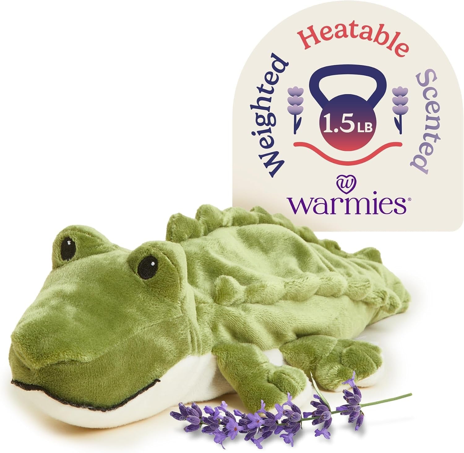Microwavable & Weighted Stuffed Animals, Alligator - Soothing Microwave Heating Pad - Lavender Scented Plush Comfort - Cooling & Warming Stuffed Animal for Boys, Girls, Babies & Toddlers