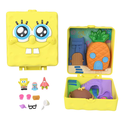 Micro Dolls and Playset, Spongebob Partnership Compact with Patrick Doll, 7 Accessories