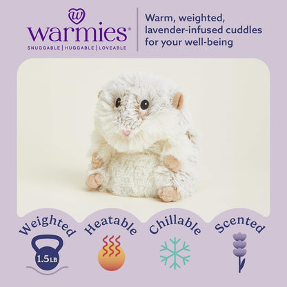 Microwavable & Weighted Stuffed Animals, Hamster - Heated Stuffed Animal Plushie for Warmth & Comfort - Cute Soft Plush Toys for Adults & Children (Boys, Girls, Babies & Toddlers)